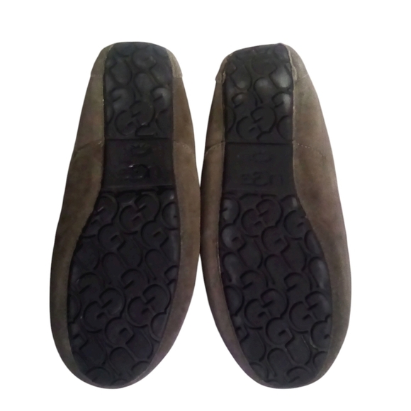 Ugg Men’s Suede Ascot Green Shearling Interior Slipon Loafers Slippers Size 11 - Picture 5 of 8